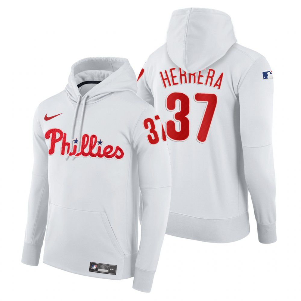 Men Philadelphia Phillies #37 Herrera white home hoodie 2021 MLB Nike Jerseys